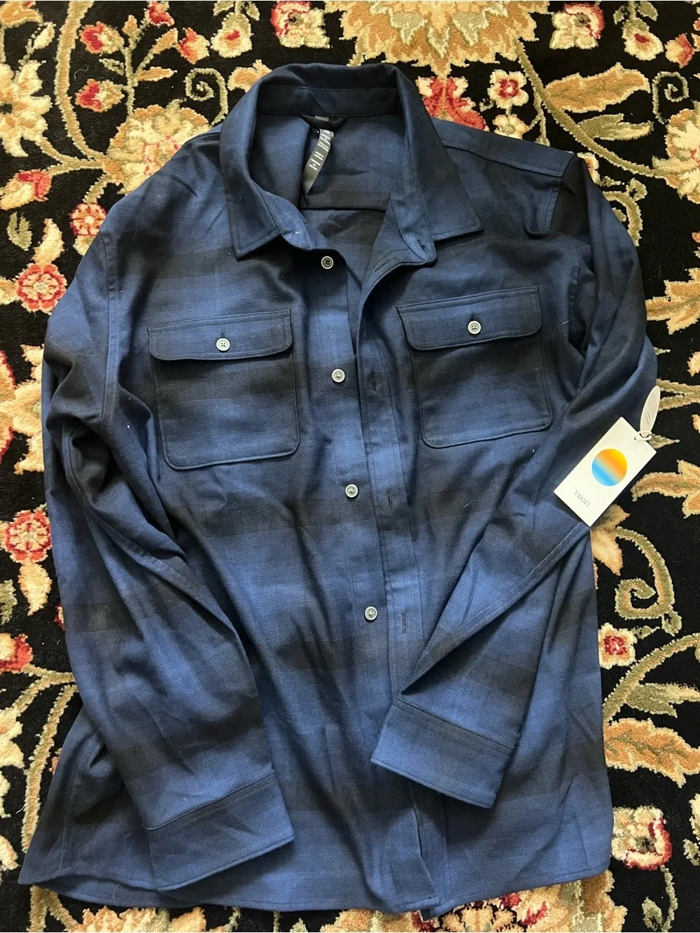 Vuori Blue Coast Long-Sleeve Flannel button down Shirt Size XXL